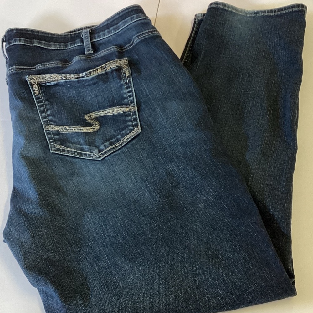 Silver Dark Wash Boyfriend Jeans